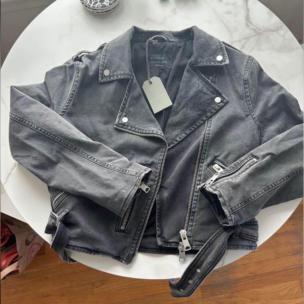 AllSaints | Balfern Black Denim Jacket Sz6